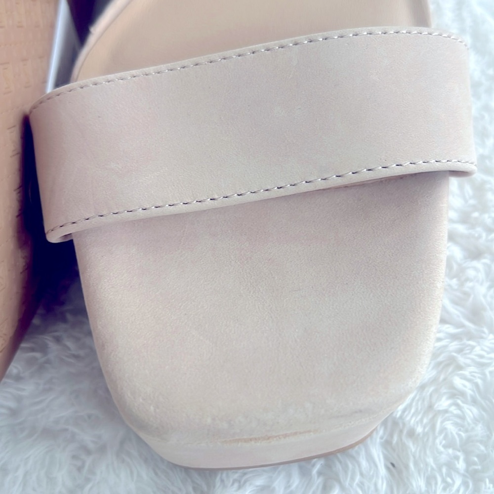 Antonio Melani Sz 9 Nude Beige Leather Open Toe High 4.5” High Heel Sandals NWT - Picture 8 of 16